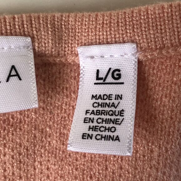 Rafaela Peach Open Front Cardigan Duster Rolled Sleeves - Picture 4 of 13